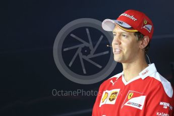 World © Octane Photographic Ltd. F1 Italian GP FIA Drivers’ Press Conference, Monza, Italy. Thursday 1st September 2016. Scuderia Ferrari – Sebastian Vettel. Digital Ref : 1695LB2D5362
