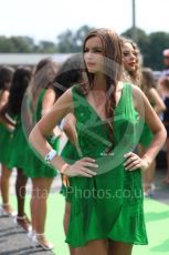 World © Octane Photographic Ltd. Heineken grid girls. Sunday 4th September 2016, F1 Italian GP Drivers’ Parade, Monza, Italy. Digital Ref :1709LB1D0132