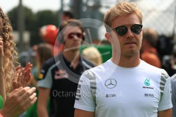 World © Octane Photographic Ltd. Mercedes AMG Petronas W07 Hybrid – Nico Rosberg and Scuderia Toro Rosso STR11 – Daniil Kvyat. Sunday 4th September 2016, F1 Italian GP Drivers’ Parade, Monza, Italy. Digital Ref :1709LB1D0155