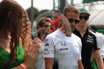 World © Octane Photographic Ltd. McLaren Honda MP4-31 – Jenson Button. Sunday 4th September 2016, F1 Italian GP Drivers’ Parade, Monza, Italy. Digital Ref :1709LB1D0174