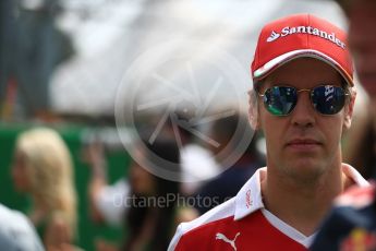 World © Octane Photographic Ltd. Scuderia Ferrari SF16-H – Sebastian Vettel. Sunday 4th September 2016, F1 Italian GP Drivers’ Parade, Monza, Italy. Digital Ref :1709LB1D0204