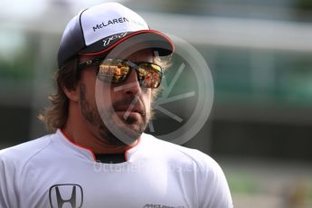 World © Octane Photographic Ltd. McLaren Honda MP4-31 – Fernando Alonso. Sunday 4th September 2016, F1 Italian GP Drivers’ Parade, Monza, Italy. Digital Ref :1709LB1D0249
