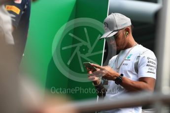 World © Octane Photographic Ltd. Mercedes AMG Petronas W07 Hybrid – Lewis Hamilton. Sunday 4th September 2016, F1 Italian GP Drivers’ Parade, Monza, Italy. Digital Ref :1709LB1D0267