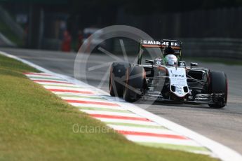 World © Octane Photographic Ltd. Sahara Force India VJM09 Development Driver – Alfonso Celis. Friday 2nd September 2016, F1 Italian GP Practice 1, Monza, Italy. Digital Ref :1697LB1D4896