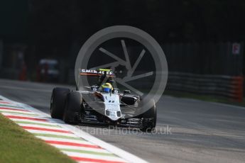 World © Octane Photographic Ltd. Sahara Force India VJM09 - Sergio Perez. Friday 2nd September 2016, F1 Italian GP Practice 1, Monza, Italy. Digital Ref :1697LB1D4999