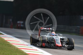 World © Octane Photographic Ltd. Haas F1 Team VF-16 – Romain Grosjean. Friday 2nd September 2016, F1 Italian GP Practice 1, Monza, Italy. Digital Ref :1697LB1D5055