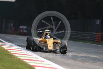World © Octane Photographic Ltd. Renault Sport F1 Team RS16 – Jolyon Palmer. Friday 2nd September 2016, F1 Italian GP Practice 1, Monza, Italy. Digital Ref :1697LB1D5066