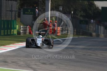 World © Octane Photographic Ltd. Sahara Force India VJM09 Development Driver – Alfonso Celis. Friday 2nd September 2016, F1 Italian GP Practice 1, Monza, Italy. Digital Ref :1697LB1D5142