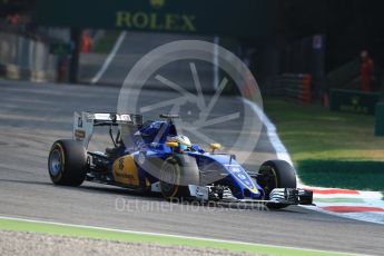 World © Octane Photographic Ltd. Sauber F1 Team C35 – Marcus Ericsson. Friday 2nd September 2016, F1 Italian GP Practice 1, Monza, Italy. Digital Ref :1697LB1D5322