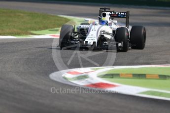 World © Octane Photographic Ltd. Williams Martini Racing, Williams Mercedes FW38 – Felipe Massa. Friday 2nd September 2016, F1 Italian GP Practice 1, Monza, Italy. Digital Ref :1697LB1D5613
