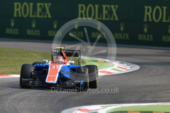 World © Octane Photographic Ltd. Manor Racing MRT05 – Esteban Ocon. Friday 2nd September 2016, F1 Italian GP Practice 1, Monza, Italy. Digital Ref :1697LB1D5710