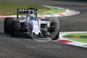 World © Octane Photographic Ltd. Williams Martini Racing, Williams Mercedes FW38 – Felipe Massa. Friday 2nd September 2016, F1 Italian GP Practice 1, Monza, Italy. Digital Ref :1697LB1D5757