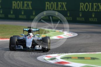 World © Octane Photographic Ltd. Mercedes AMG Petronas W07 Hybrid – Lewis Hamilton. Friday 2nd September 2016, F1 Italian GP Practice 1, Monza, Italy. Digital Ref :1697LB1D5821