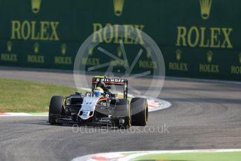 World © Octane Photographic Ltd. Sahara Force India VJM09 - Sergio Perez. Friday 2nd September 2016, F1 Italian GP Practice 1, Monza, Italy. Digital Ref :1697LB1D5851