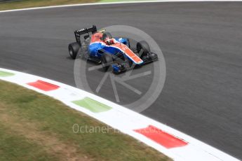 World © Octane Photographic Ltd. Manor Racing MRT05 – Esteban Ocon. Friday 2nd September 2016, F1 Italian GP Practice 2, Monza, Italy. Digital Ref : 1699LB1D6128