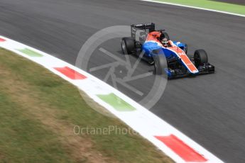 World © Octane Photographic Ltd. Manor Racing MRT05 - Pascal Wehrlein. Friday 2nd September 2016, F1 Italian GP Practice 2, Monza, Italy. Digital Ref : 1699LB1D6173