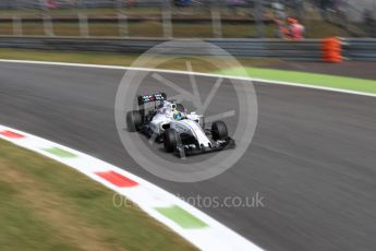 World © Octane Photographic Ltd. Williams Martini Racing, Williams Mercedes FW38 – Felipe Massa. Friday 2nd September 2016, F1 Italian GP Practice 2, Monza, Italy. Digital Ref : 1699LB1D6445