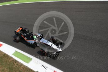 World © Octane Photographic Ltd. Sahara Force India VJM09 - Nico Hulkenberg. Friday 2nd September 2016, F1 Italian GP Practice 2, Monza, Italy. Digital Ref : 1699LB2D6145