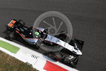 World © Octane Photographic Ltd. Sahara Force India VJM09 - Nico Hulkenberg. Friday 2nd September 2016, F1 Italian GP Practice 2, Monza, Italy. Digital Ref : 1699LB2D6174