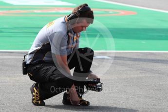 World © Octane Photographic Ltd. Pirelli technician measuring the track temperature. Saturday 3rd September 2016, F1 Italian GP Practice 3, Monza, Italy. Digital Ref :1704LB1D7963