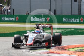 World © Octane Photographic Ltd. Haas F1 Team VF-16 – Romain Grosjean. Saturday 3rd September 2016, F1 Italian GP Qualifying, Monza, Italy. Digital Ref :1705LB1D8150