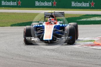 World © Octane Photographic Ltd. Manor Racing MRT05 – Esteban Ocon. Saturday 3rd September 2016, F1 Italian GP Qualifying, Monza, Italy. Digital Ref :1705LB1D8199