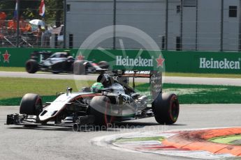 World © Octane Photographic Ltd. Sahara Force India VJM09 - Nico Hulkenberg and McLaren Honda MP4-31 – Jenson Button. Saturday 3rd September 2016, F1 Italian GP Qualifying, Monza, Italy. Digital Ref :1705LB1D8403