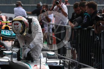 World © Octane Photographic Ltd. Mercedes AMG Petronas W07 Hybrid – Lewis Hamilton. Saturday 3rd September 2016, F1 Italian GP Qualifying, Monza, Italy. Digital Ref :1705LB1D8621