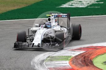 World © Octane Photographic Ltd. Williams Martini Racing, Williams Mercedes FW38 – Valtteri Bottas. Sunday 4th September 2016, F1 Italian GP Race, Monza, Italy. Digital Ref :1710LB1D0475