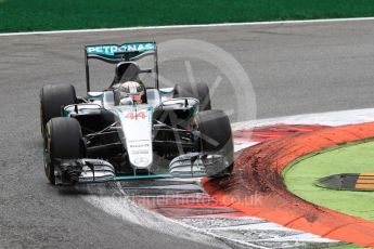 World © Octane Photographic Ltd. Mercedes AMG Petronas W07 Hybrid – Lewis Hamilton. Sunday 4th September 2016, F1 Italian GP Race, Monza, Italy. Digital Ref :1710LB1D0480