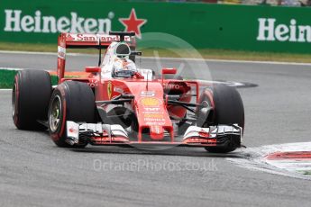 World © Octane Photographic Ltd. Scuderia Ferrari SF16-H – Sebastian Vettel. Sunday 4th September 2016, F1 Italian GP Race, Monza, Italy. Digital Ref :1710LB1D0560