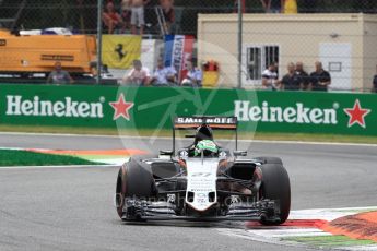 World © Octane Photographic Ltd. Sahara Force India VJM09 - Nico Hulkenberg. Sunday 4th September 2016, F1 Italian GP Race, Monza, Italy. Digital Ref :1710LB1D0636
