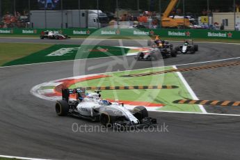 World © Octane Photographic Ltd. Sahara Force India VJM09 - Sergio Perez and Williams Martini Racing, Williams Mercedes FW38 – Felipe Massa, McLaren Honda MP4-31 – Fernando Alonso and Sahara Force India VJM09 - Nico Hulkenberg. Sunday 4th September 2016, F1 Italian GP Race, Monza, Italy. Digital Ref :1710LB2D7034
