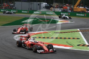 World © Octane Photographic Ltd. Mercedes AMG Petronas W07 Hybrid – Nico Rosberg , Scuderia Ferrari SF16-H – Sebastian Vettel and Kimi Raikkonen, Williams Martini Racing, Williams Mercedes FW38 – Valtteri Bottas and Mercedes AMG Petronas W07 Hybrid – Lewis Hamilton. . Sunday 4th September 2016, F1 Italian GP Race, Monza, Italy. Digital Ref :1710LB2D7100
