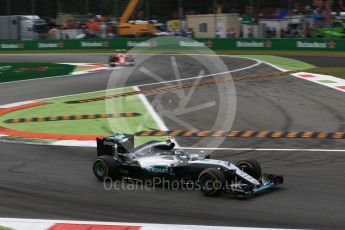 World © Octane Photographic Ltd. Mercedes AMG Petronas W07 Hybrid – Nico Rosberg and Scuderia Ferrari SF16-H – Sebastian Vettel. Sunday 4th September 2016, F1 Italian GP Race, Monza, Italy. Digital Ref :1710LB2D7184