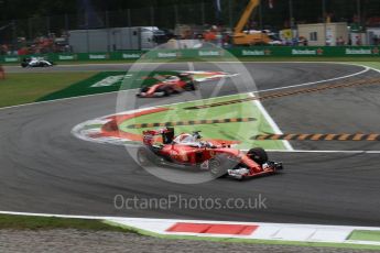 World © Octane Photographic Ltd. Scuderia Ferrari SF16-H – Sebastian Vettel and Kimi Raikkonen. Sunday 4th September 2016, F1 Italian GP Race, Monza, Italy. Digital Ref :1710LB2D7190