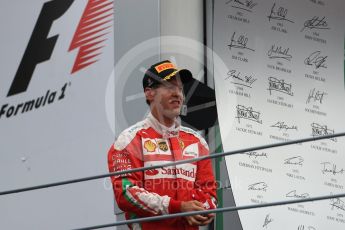 World © Octane Photographic Ltd. Scuderia Ferrari – Sebastian Vettel (3rd). Sunday 4th September 2016, F1 Italian GP Podium, Monza, Italy. Digital Ref :1711LB1D0774