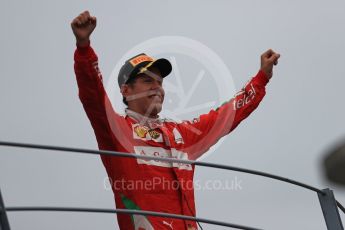 World © Octane Photographic Ltd. Scuderia Ferrari – Sebastian Vettel (3rd). Sunday 4th September 2016, F1 Italian GP Podium, Monza, Italy. Digital Ref :1711LB1D0813