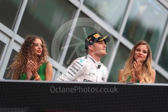 World © Octane Photographic Ltd. Mercedes AMG Petronas – Nico Rosberg (1st). Sunday 4th September 2016, F1 Italian GP Podium, Monza, Italy. Digital Ref :1711LB1D0842