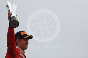World © Octane Photographic Ltd. Scuderia Ferrari – Sebastian Vettel (3rd). Sunday 4th September 2016, F1 Italian GP Podium, Monza, Italy. Digital Ref :1711LB1D1007