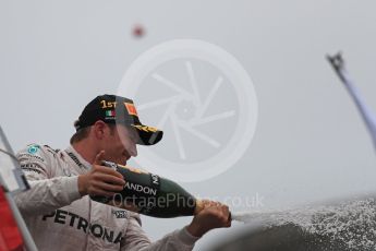 World © Octane Photographic Ltd. Mercedes AMG Petronas – Nico Rosberg (1st). Sunday 4th September 2016, F1 Italian GP Podium, Monza, Italy. Digital Ref :1711LB1D1067