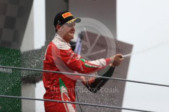 World © Octane Photographic Ltd. Scuderia Ferrari – Sebastian Vettel (3rd). Sunday 4th September 2016, F1 Italian GP Podium, Monza, Italy. Digital Ref :1711LB1D1084