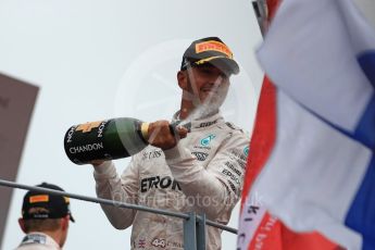 World © Octane Photographic Ltd. Mercedes AMG Petronas – Lewis Hamilton (2nd). Sunday 4th September 2016, F1 Italian GP Podium, Monza, Italy. Digital Ref :1711LB1D1112