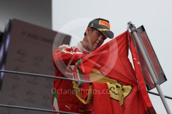 World © Octane Photographic Ltd. Scuderia Ferrari – Sebastian Vettel (3rd). Sunday 4th September 2016, F1 Italian GP Podium, Monza, Italy. Digital Ref :1711LB1D1179
