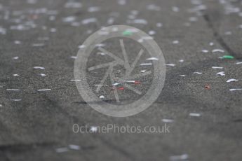 World © Octane Photographic Ltd. Podium glitter in Italian colours. Sunday 4th September 2016, F1 Italian GP Podium, Monza, Italy. Digital Ref :1711LB1D1232