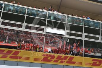 World © Octane Photographic Ltd. Scuderia Ferrari team on the pitwalll. Sunday 4th September 2016, F1 Italian GP Parc Ferme, Monza, Italy. Digital Ref :1711LB2D7565