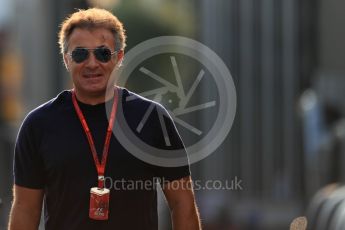 World © Octane Photographic Ltd. Jean Alesi. Saturday 3rd September 2016, F1 Italian GP Paddock, Monza, Italy. Digital Ref :1696LB1D6958