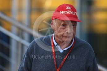 World © Octane Photographic Ltd. Mercedes AMG Petronas non-executive chairman – Niki Lauda. Saturday 3rd September 2016, F1 Italian GP Paddock, Monza, Italy. Digital Ref :1696LB1D6983