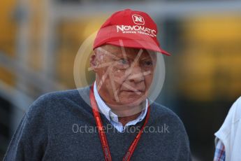 World © Octane Photographic Ltd. Mercedes AMG Petronas non-executive chairman – Niki Lauda. Saturday 3rd September 2016, F1 Italian GP Paddock, Monza, Italy. Digital Ref :1696LB1D6991