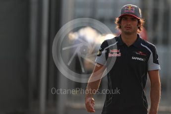 World © Octane Photographic Ltd. Scuderia Toro Rosso STR11 – Carlos Sainz. Saturday 3rd September 2016, F1 Italian GP Paddock, Monza, Italy. Digital Ref :1696LB1D7001